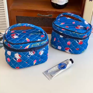 EchoBliss กระเป๋าใส่เครื่องสำอางลายการ์ตูนแมวกระเป๋าเก็บเดินทางแบบพกพาความจุขนาดใหญ่