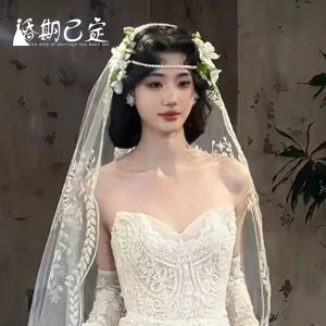 Váy Cưới Phong Cách Cổ Điển Váy Cưới Hoa Ren Viền Lúa Mì Phụ Kiện Tóc Váy Cưới Phong Cách Rừng Váy Cưới Đàn Hồi Đàn Đuống