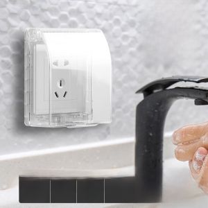 Waterproof Cover Protective Cover Switch Sticker Switch All-Inclusive Case Transparent Decorative Wall Sticker 86 Type Socket Toilet Water Proof Cover for Switch