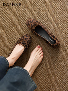 Daphne | Shallow Mary Jane Shoes Leopoard Print Flats Womens French Style