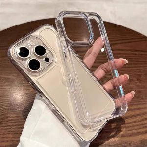 Transparent Silicone Protective Case for iPhone Full Cover Anti-Fall Thickened Space Shell Womens Style Simple Design Eco-Friendly