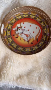 Pichwai brass plate size:12cm