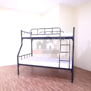 Ranjang Tingkat Besi |Ranjang Susun Minimalis |Kasur Tingkat BB|90/120 - Putih