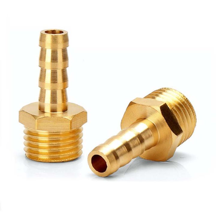 Brass Pipe Hose Fitting Barb Thread 1/8 1/4 3/8 1/2 Adaptor Male  Connector Joint Copper 6mm 8mm 10mm 12mm 14mm