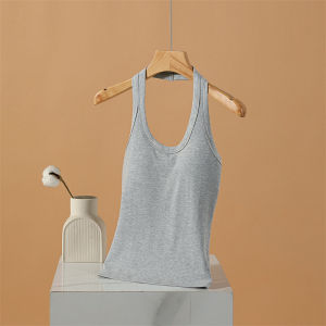 ZISU | Halter Neck Padded Backless Vest Red