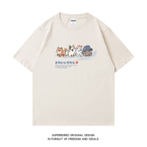 MENGMIANQISHI | Retro Cartoon Dog Print Cotton T-Shirt