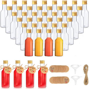 22pcs Mini Liquor BottlesSmall Plastic Bottle with Caps.for cocktail mixes wines essential oils lotions juices condiments.