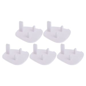 5Pcs White UK Power Socket Cover Baby Anti Electric Shock Plugs Protector Cover