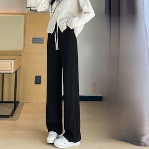 LANGPIN | Thickened Fleece Wide Leg Pants Womens Autumn Winter Warm Banana Pants Loose Slimming Casual 175CM Sports Pants High Waist Polyester Spandex