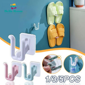 5Pcs Bathroom Slipper Drain Rack Self-adhesive Simple Slipper Storage Hook Wall-mounted Wall Drying Shoe Rack