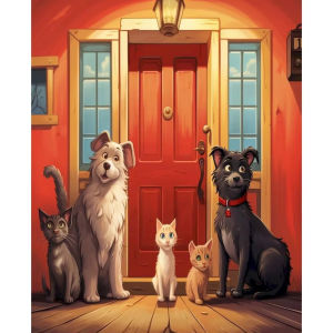 Oil Painting By Numbers Cute Pet Dog Pattern DIY Number Drawing Canvas Pictures By Numbers Home Decor Large Size