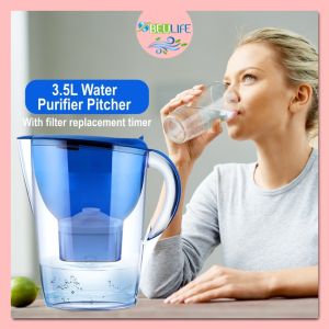 BEULIFE Portable Drinking Water Purifier Filter Pitcher Jug 3.5L Activated Carbon Drink Direct For Travel Camping Jag Penapis Air