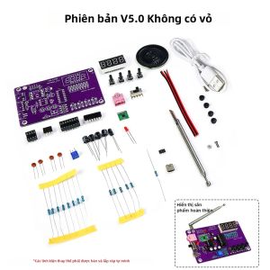 Aideepen | Bộ Radio Điện Tử Tự Làm FM87-108MHz V4.0/V5.0 Màu Tím RDA5807S Có Vỏ Sạc DC 3-5V Để Tạo Tín Hiệu