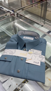 AL Haramain Jubah Remaja & Dewasa Premium Series Semi Wol (07) Kerah Kemeja / Manset / Gamis Pria | Abu-abu | Biru | Coklat