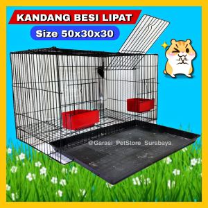 GPSS- Kandang Kucing Kitten 50x30x30 Bisa Dilipat Kandang Kelinci Burung Kenari Sangkar Love Bird