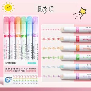 Bộ Bút Đánh Dấu Kawaii Curve 6-24 Chiếc Đầu Lăn Họa Tiết Hoa Văn Phòng Phẩm Dễ Thương Dành Cho Trường Học Văn Phòng Lý Tưởng Làm Quà Tặng Và Trang Trí Sổ Tay