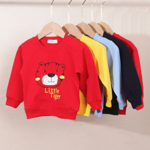 Baby Long Sleeve Hoodie Cotton Spring Summer Thin Base Layer Shirt Cartoon Cute Toddler Boys T-Shirt Comfortable Soft Cotton