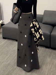 MANMI | Stylish Mature Casual High Waist Drape Long Skirt