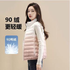 Fashionable 2025 Winter Outerwear Slim Fit Gradient Stand Collar Lightweight Jacket Warm Coat Womens plus Size Commute Style