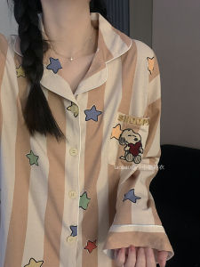 Spring Autumn Pure Cotton Long Sleeve Snoopy Sleepwear Womens Style Cartoon Home Clothes Set Couple Matching Loungewear