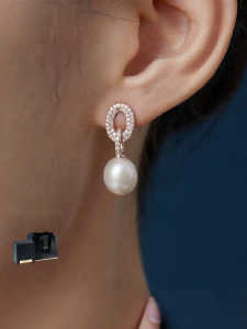 TH | Natural Freshwater Pearl Pure Silver Earrings for Women