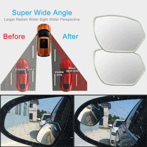 กระจกมองหลังจุดบอดเวลาขับรถยนต์ HD ปรับได้กระจกนูนมองหลังรถยนต์กระจกช่วยจอดรถรถมุมกว้าง360องศาเพื่อความปลอดภัยในการขับขี่