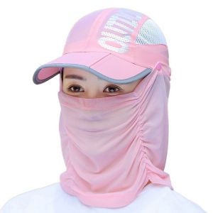 Fashion Polyester Sunshade Sun Hat Ultra-light Wide Brim Baseball Cap Breathable Detachable Neck Face Shade Hat Beach Cap