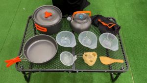 Camping Cookware Kit Outdoor Cooking Set Water Kettle Pan Pot Travelling Hiking Picnic Set Alat Masak Khemah