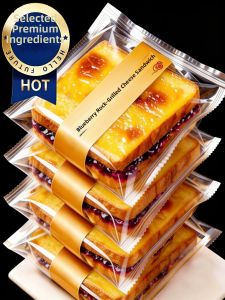 LIANGDIE | Blueberry Grilled Cheese Stuffed Toast Breakfast Ready-to-Eat Healthy Snack