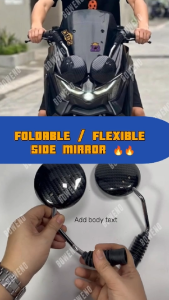 Universal Yamaha Foldable Mirror | Flexible Type | Carbon Skin | Easy Install
