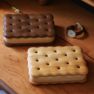 กล่องเก็บของตกแต่งโต๊ะแบบเรียบง่ายจากไม้เมจิกดำ กล่องขนมเค้กครีมสุดน่ารักสำหรับจัดระเบียบเครื่องประดับ เคาน์เตอร์สำหรับตกแต่งบ้าน