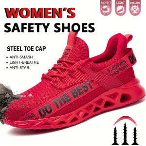 Steel Toe Safety Shoes for Women Lightweight Work Sneakers Puncture Proof Work Shoes Women Coustruction Safety Work Boots ﻿