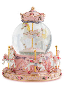 Love for you carousel music box crystal ball snowball unicorn female child girl mother daughter birthday mothers day valentines day gift