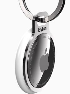 Laylion Pet Collar Airtag Stainless Steel Aluminum Alloy Circle Snap Ring Keychain Non-Protective Cover