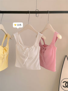 Áo Vest Không Tay Một Mảnh Pure Desire Màu Trắng Có Đệm Ngực Và Dây Đeo Vai Rộng Áo Vest Nữ Gợi Cảm Không Dây Mùa Hè 2025