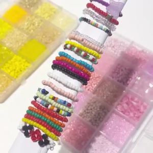 Czech Glass Seed Beads Box With Tools Alphabet Letter Beads Set For Jewelry Making Bracelet Rings Earring DIY Accessories Kit