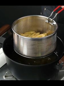 kokepope Deep Fry Basket Stainless Steel Cooking Strainer Colander Frying Blanching