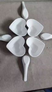 Chén đựng chè cúng / chén chấm hình trái tim melamine cao cấp 2 lớp CTT 01: 11.2 x 9.7 x 4.5 cm