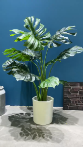 Tanaman hias Artificial DAUN PALEM PLASTIK DAN POT 85CM DAUN PALEM JUMBODAUN ARTIFICIAL DAN PALSU DAUN PLASTIK DEKORASI TANAMAN HIAS MURAH
