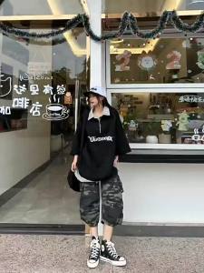 Hip Street Style False Two-Piece Polo Tee