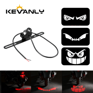 KEVANLY | Motorcycle LED License Plate Projection Light Devils Smile Rear Projection Light LED High Brightness Motorcycle Warning Light