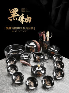 Luxurious Ceramic Gongfu Tea Set with Side Handle for Office Guests Tea Brewing High Quality Chinese Style Tea Cup And Pot Set