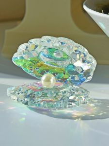 Creative Colorful Crystal Shell Ornaments River Mollusk Home Decorations Gift for Girlfriend Simple Modern Style Animal Themed Desktop Craft