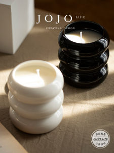 Nordic Style Aromatherapy Candle Holder Indoor Decorative Ornaments Simple Modern Ceramic Candlestick for Block Candles