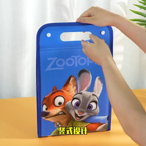 นักเรียนการ์ตูนยืนขึ้นหีบเพลงหีบเพลงกระดาษทดสอบคลิปกระเป๋าเอกสารกระเป๋าแทรกหลายชั้นความจุขนาดใหญ่ 13 ในถุงเอกสาร