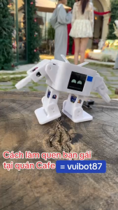 Robot AI VuiBot87 biết nhảybiết nói chuyện10 thứ tiếng tích hợp WiFi -trợ lý ảo Mini có màn hình cảm xúcGemini Prophát nhạc Việt nghe đài VOV