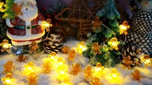Christmas LED String Light 10ft 20 LED Warm Indoor String Lights Santa Claus Snow Christmas Snowman Decorations Waterproof Snowman Lights Battery Operated for Xmas Festive Holiday
