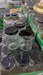 75-100ML Jar Bottle Air Tight Cookies Glass Bottle with Black Cap / Glass Jar / Balang Kaca Murah Harga Borong