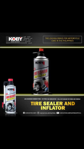 KOBY TIRE SEALER AND INFLATOR 450ML / 600ML FOR MOTORCYCLE AND CAR