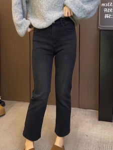 Slimming Straight Leg Denim Jeans High Waist Korean Style Large Size Womens Pants Autumn New Arrival Nine Points Smoke Tube